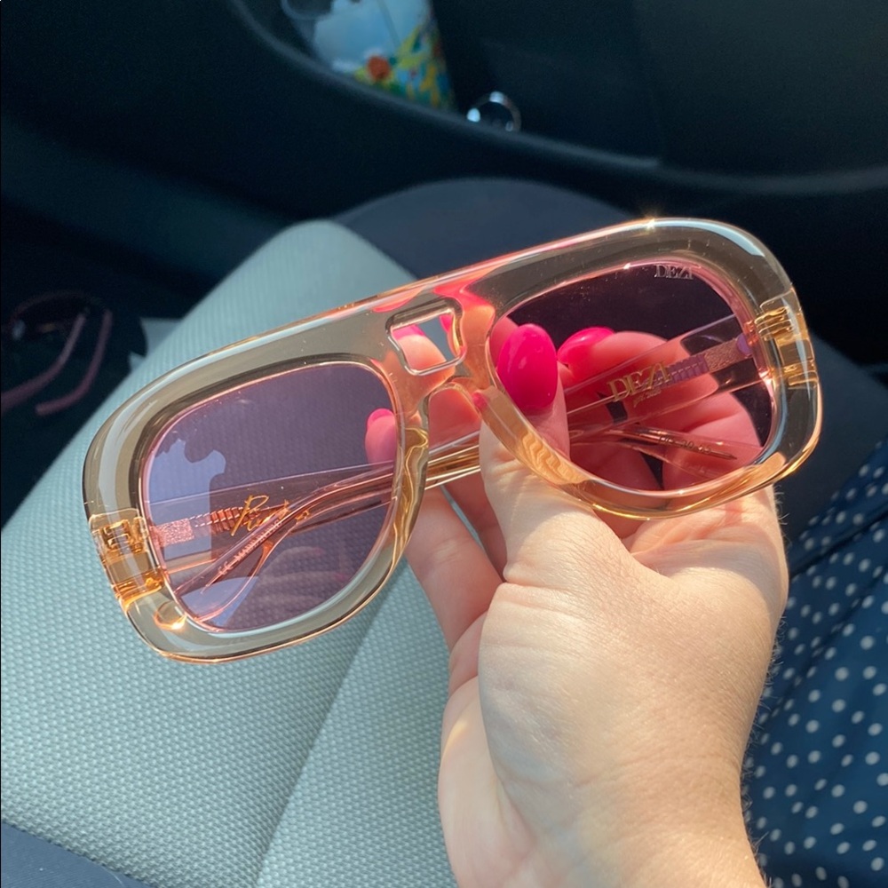 DEZI Pink and Gold Sunglasses